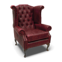 Queen Anne Handmade Leather Wingback Armchair | British Made