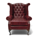 Queen Anne Handmade Leather Wingback Armchair | British Made