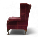 Queen Anne Handmade Leather Wingback Armchair | British Made