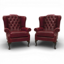 Berkley Vintage Leather Chesterfield Wingback Armchair | Handmade in Britain