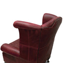 Queen Anne Wingback Armchair – Distressed Vintage Leather or Harris Tweed®, Handmade in Britain