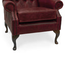 Queen Anne Wingback Armchair – Distressed Vintage Leather or Harris Tweed®, Handmade in Britain
