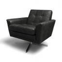 Space Mid-Century Swivel Armchair in Distressed Vintage Leather – Handmade in Britain