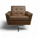 Space Handmade Swivel Leather Armchair | British Made