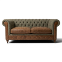 Handmade Harris Tweed & Vintage Leather Chesterfield Sofa – The Hunter
