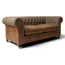 Handmade Harris Tweed & Vintage Leather Chesterfield Sofa – The Hunter