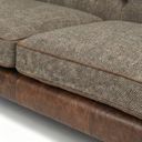 Howie Handmade Sofa in Harris Tweed and Distressed Vintage Leather