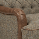 Howie Handmade Sofa in Harris Tweed and Distressed Vintage Leather