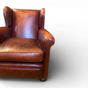 Original Old Boot Bookworm Armchair in Hand-Dyed Tan Leather