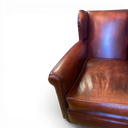 Original Old Boot Bookworm Armchair in Hand-Dyed Tan Leather