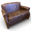 Burlington 2-Seater Club Armchair in Vintage Brown Distressed Leather