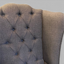 High Back Wing Chair in Blue-Grey Harris Tweed