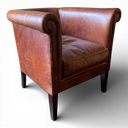 Laura Ashley Vintage Tan Leather Tub Armchair