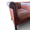 Laura Ashley Vintage Tan Leather Tub Armchair