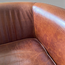 Laura Ashley Vintage Tan Leather Tub Armchair
