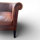 Laura Ashley Vintage Tan Leather Tub Armchair