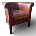 Laura Ashley Vintage Tan Leather Tub Armchair