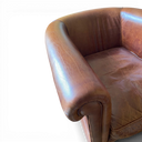 Laura Ashley Vintage Tan Leather Tub Armchair