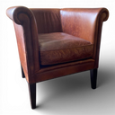Laura Ashley Vintage Tan Leather Tub Armchair