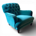 Tetrad Teal Velvet Button Back Armchair