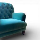 Tetrad Teal Velvet Button Back Armchair