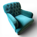 Tetrad Teal Velvet Button Back Armchair