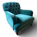 Tetrad Teal Velvet Button Back Armchair