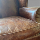 Halo Downing Vintage Leather Wingback Armchair