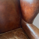Halo Downing Vintage Leather Wingback Armchair