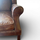 Halo Downing Vintage Leather Wingback Armchair
