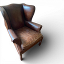 Halo Downing Vintage Leather Wingback Armchair