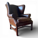 Halo Downing Vintage Leather Wingback Armchair