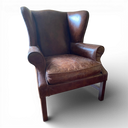 Halo Downing Vintage Leather Wingback Armchair