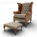 Queen Anne Handmade Harris Tweed Wingback Armchair | British Made