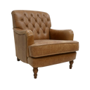 Handmade Vintage Leather Howie Button Back Armchair | British Made