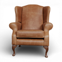 Denbigh British Wingback Armchair in Distressed Vintage Leather
