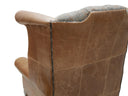 Queen Anne Wingback Armchair – Distressed Vintage Leather or Harris Tweed®, Handmade in Britain