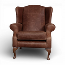 Denbigh British Wingback Armchair in Distressed Vintage Leather