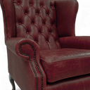 Berkley Vintage Leather Chesterfield Wingback Armchair | Handmade in Britain